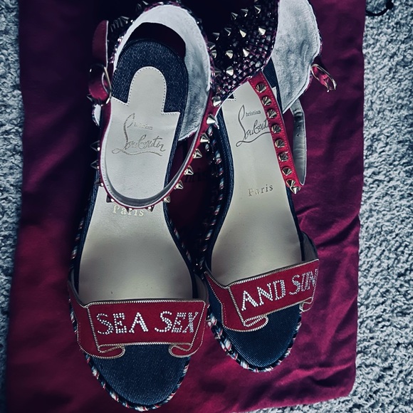 Christian Louboutin Espadrilles blue denim - Picture 2 of 5